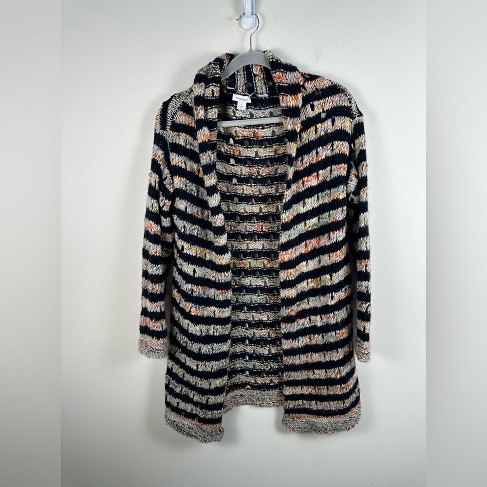 Sundance Open Front Cardigan Women Small Multicolor Wool Blend Crochet Long Line